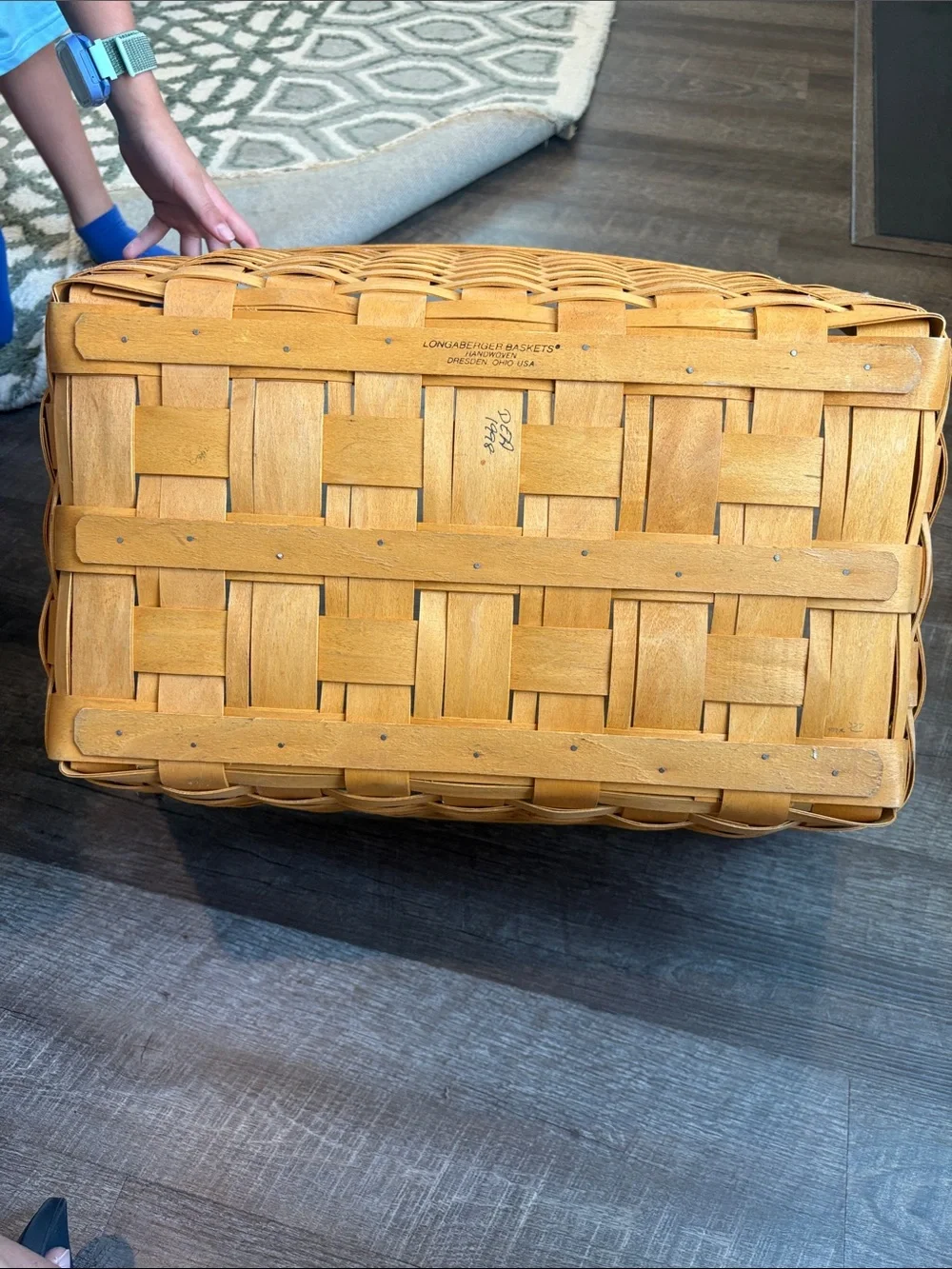 Longaberger Wash Day Extra Large Laundry Basket 1998 Storage 24x17.5”